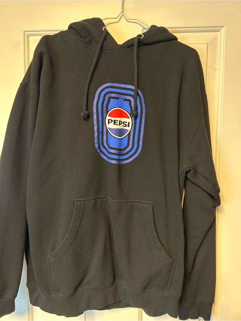 Pepsi Black Hoodie with Blue and Red Logo